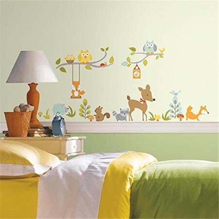 Roommates Room Mates RMK2768SCS Woodland Fox And Friends Peel And Stick Wall Decals RMK2768SCS